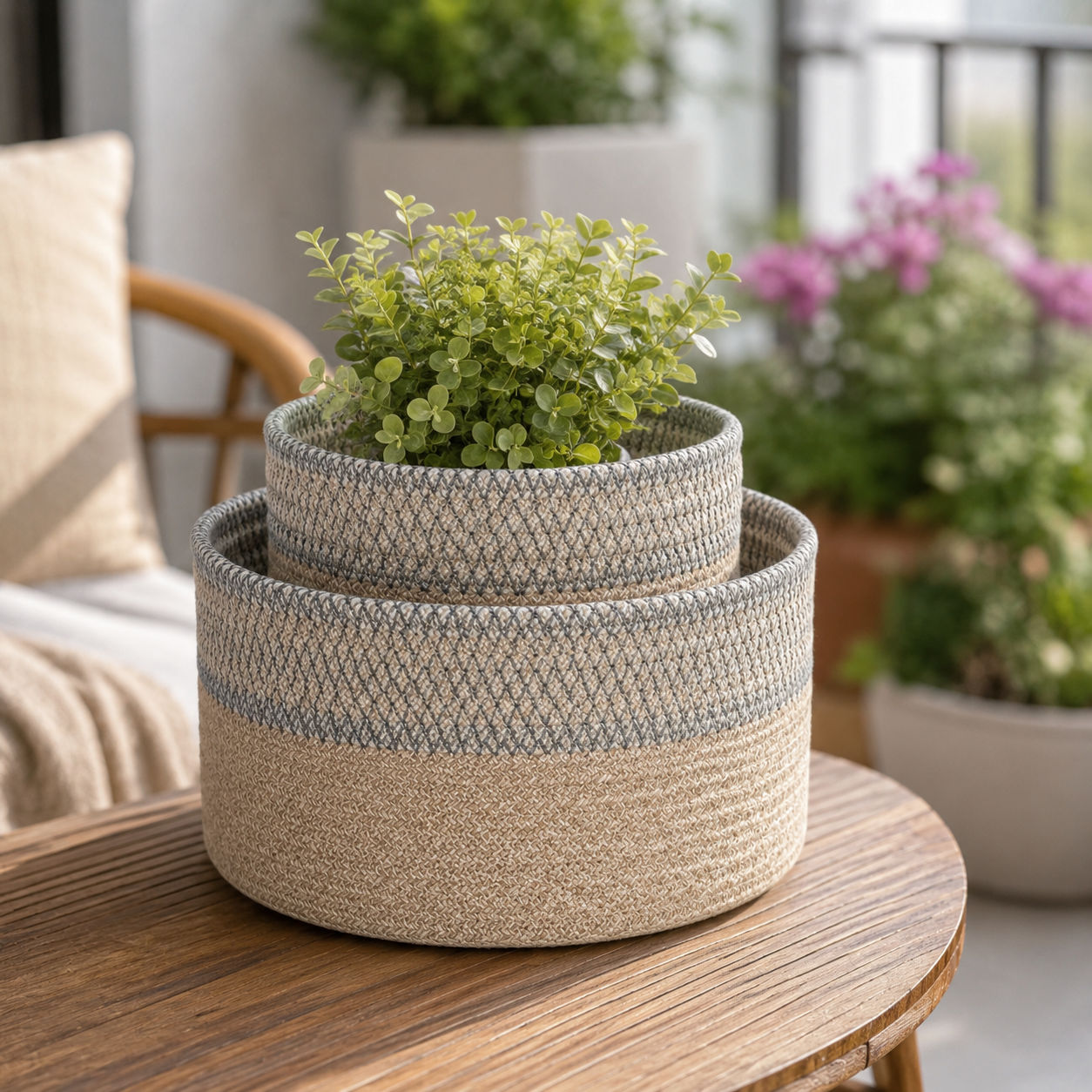 Eco-Friendly Jute Basket for Stylish Storage